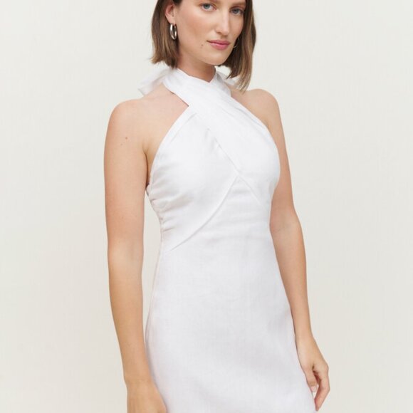 Reformation White Linen Samira Dress - Picture 1 of 9